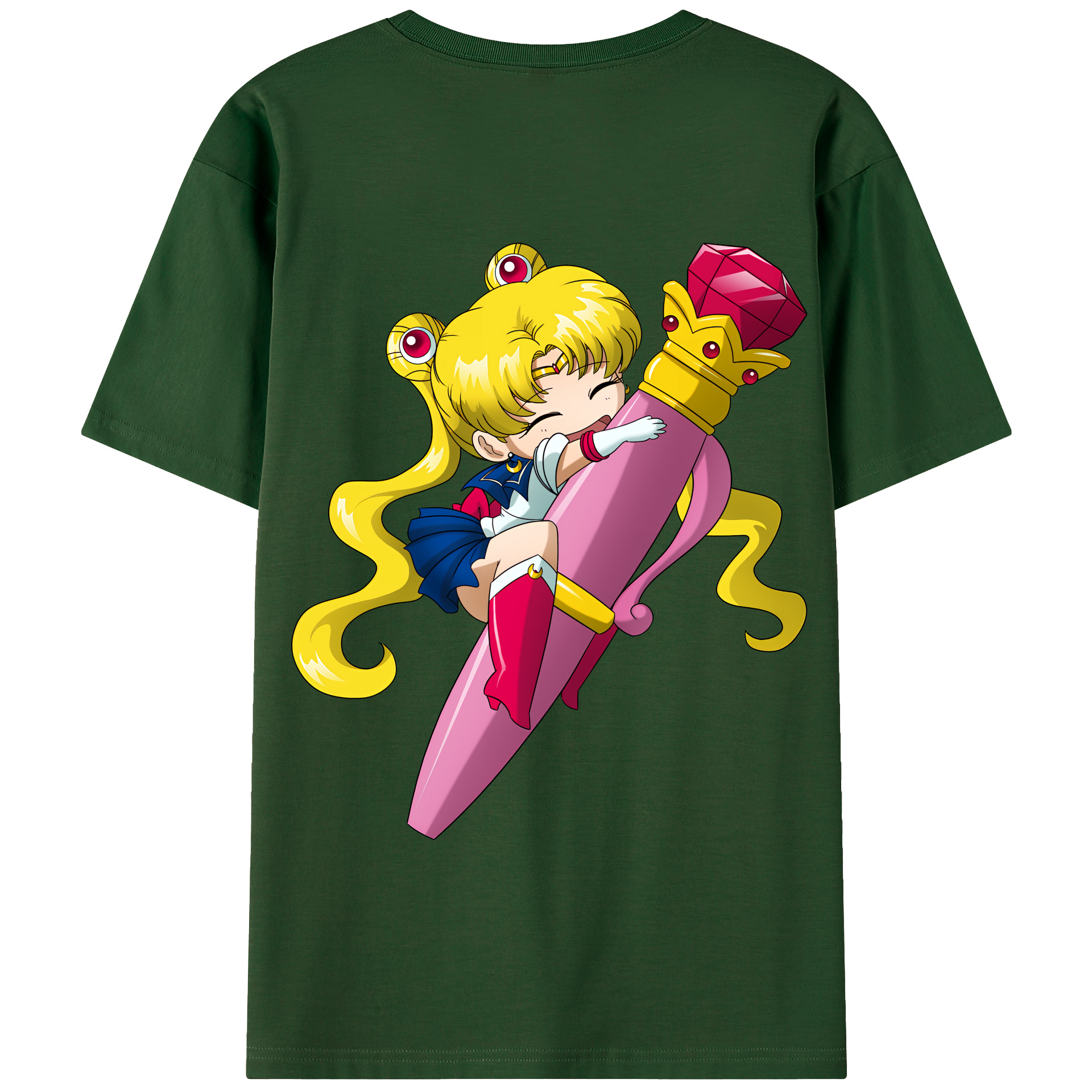 （画像用） 美少女戦士セーラームーン 月野 うさぎ つきの うさぎ Sailor Moon Tsukino Usagi 綿100％半袖Tシャツ（背面プリント）